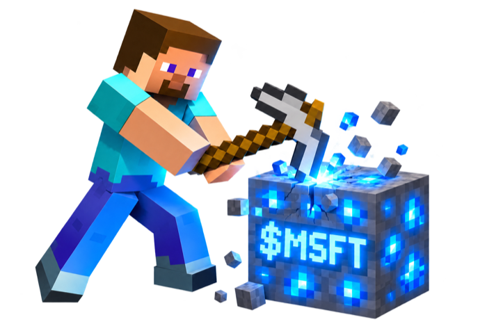 A miner breaking an MSFT ore block